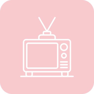 Televizyon ikonu. Web tasarımı için televizyon vektör simgelerinin basit illüstrasyonu