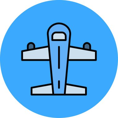 Uçak simgesinin vektör illüstrasyonu