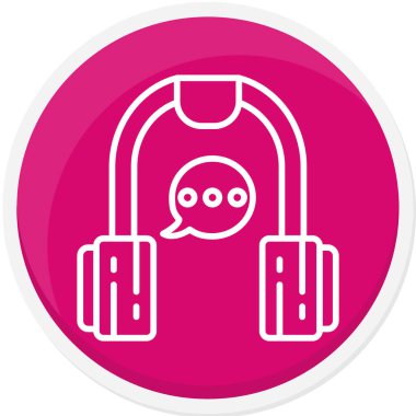 İzole edilmiş tek bir kulaklık simgesinin vektör çizimi