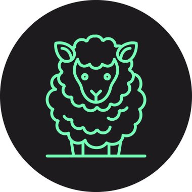 Koyun simgesi, vektör illüstrasyonu