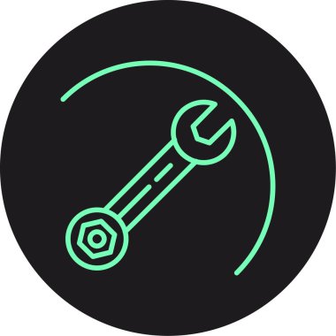 İngiliz anahtarı simgesi vektör illüstrasyonu