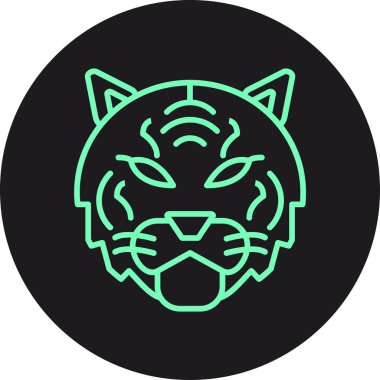 Bir kedi yüz simgesinin vektör illüstrasyonu