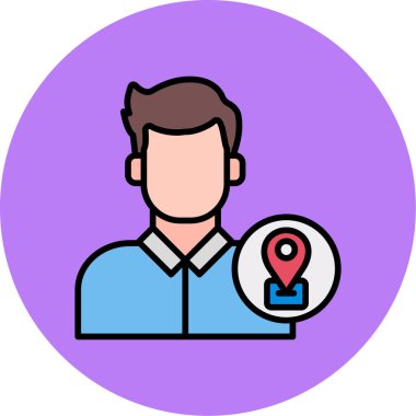 Man konumu ikon vektör illüstrasyonu