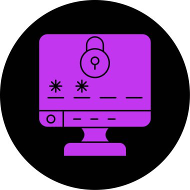 Veri Güvenlik simgesi vektör illüstrasyonu