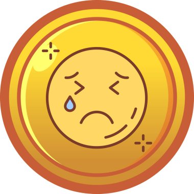 hüzünlü para simgesi, çizgi film tarzı