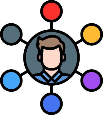 ağ bağlantısı kişilerinin simgesi - taslak biçimi