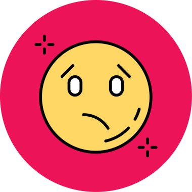 üzgün emoji simgesi, vektör illüstrasyonu