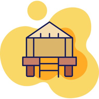 Bina. Web simgesi basit illüstrasyon