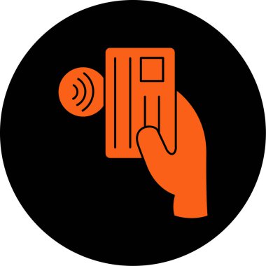 Kredi kartı tutan bir adamın vektör çizimi