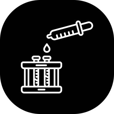 Şırınga ve aşı ikonu vektör çizimi