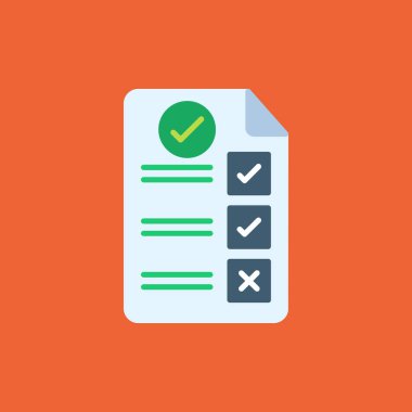 Belge simgesi, vektör, illüstrasyon içeren kontrol listesi