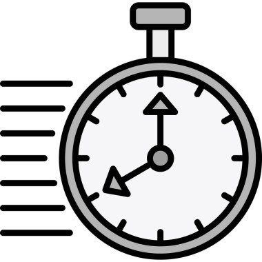 Kronometre simgesi, vektör illüstrasyonu