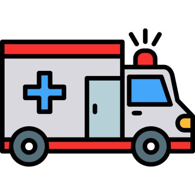 Ambulans tıbbî simgesi - ana hatları - biçiminde