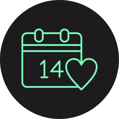 Kalp ikonu vektör illüstrasyonu