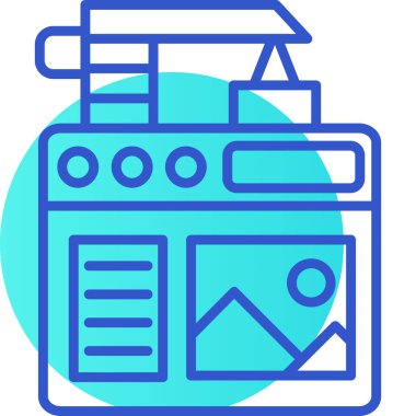 Bir makine simgesinin vektör illüstrasyonu