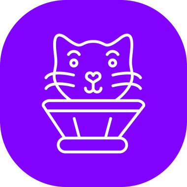 Bowling kedisi. Web simgesi basit illüstrasyon