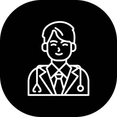 doktor simgesi, vektör illüstrasyonu basit tasarım