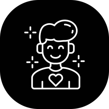 Beyaz arkaplanda izole edilmiş trend düz biçimli vektör avatar simgesi