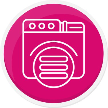 Serin pembe kaplamalı çamaşır makinesi dairesel simgesi