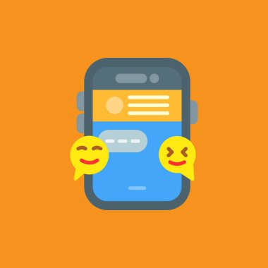 Metin mesajlı bir cep telefonunun vektör çizimi