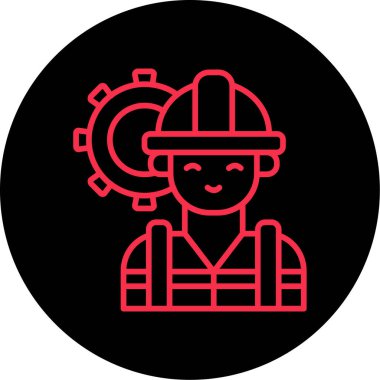 İşçi. Web simgesi basit illüstrasyon