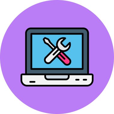 Bilgisayar. Web simgesi basit illüstrasyon