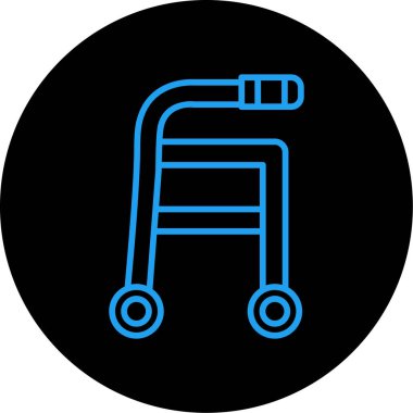 Tekerlekli sandalye simgesi, vektör illüstrasyonu