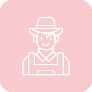 Çiftçi. Web simgesi basit illüstrasyon