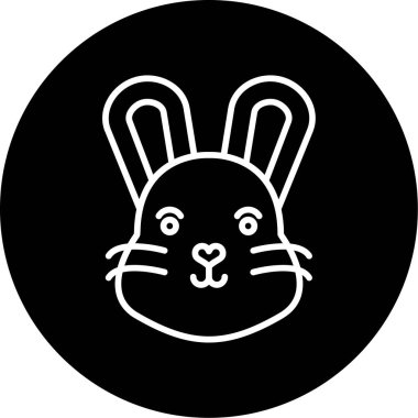 Hayvan tavşan simgesi, basit siyah stil.