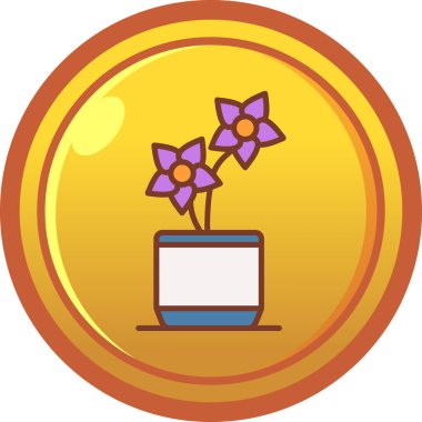 Çiçek simgesi, karikatür tarzı