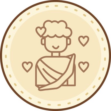 Çelenkli bir kadının vektör çizimi