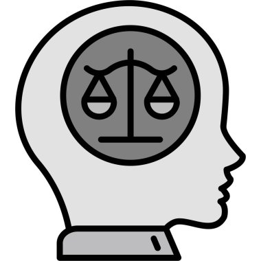 İnsan beyin vektör çizgisi simgesi tasarımı