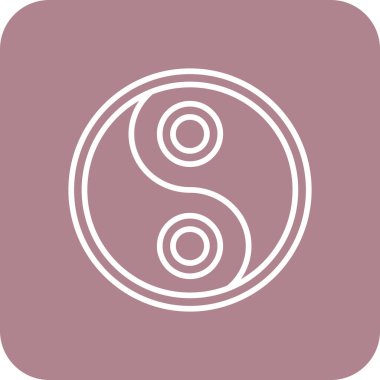 yin yang simgesi, modern tasarım illüstrasyonu