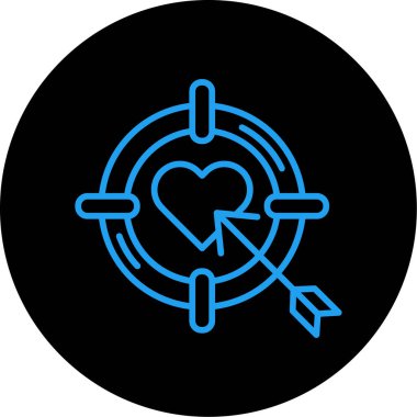 Mavi kalp simgesinin vektör illüstrasyonu