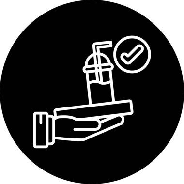 Bir şişe simgesinin vektör illüstrasyonu