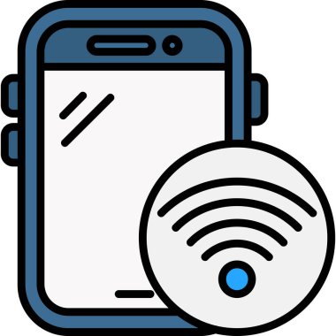 Kablosuz. Web simgesi basit illüstrasyon