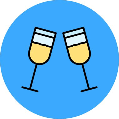 Şampanya simge vektör çizim