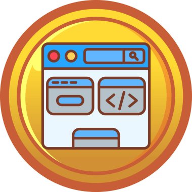 Tarayıcı. Web simgesi basit illüstrasyon