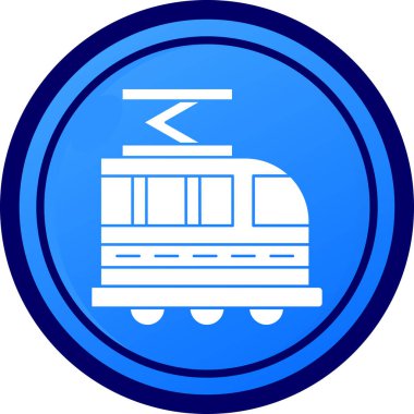 tramvay simgesi, vektör çizimi beyaz arkaplanda izole edildi