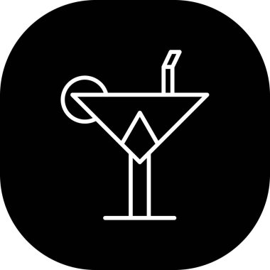 Bir kokteyl ikonunun vektör illüstrasyonu