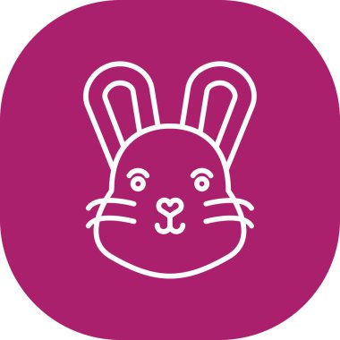 şirin tavşan yüzü simgesi, vektör illüstrasyonu