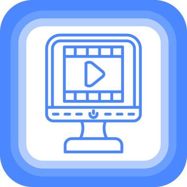 Video simgesi. Basit örnek video vektör simgesi web için