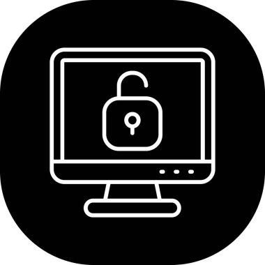 Bilgisayar kilidi. Web simgesi basit tasarım