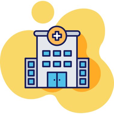 Hastane binası modern ikon vektör illüstrasyonu