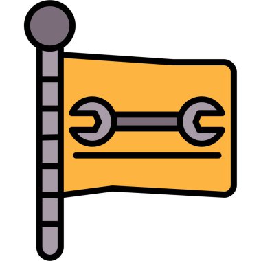 Bayrak. Web simgesi basit illüstrasyon