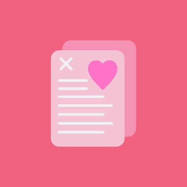 Kağıt kalp ikonu. vektör illüstrasyonu