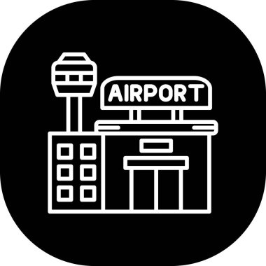 Havaalanı simgesinin vektör illüstrasyonu