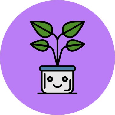 Bitki. Web simgesi basit illüstrasyon