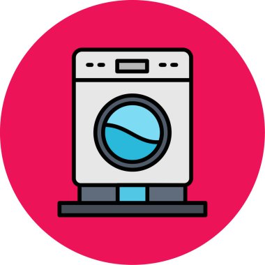 çamaşır makinesi ikon vektör çizimi