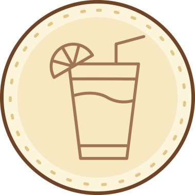 Meyve suyu ikonlu bardak. vektör illüstrasyonu